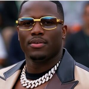 Rimless Rectangle Sunglasses for Men Hip-hop Wood Small Square Clear Lens Lentes